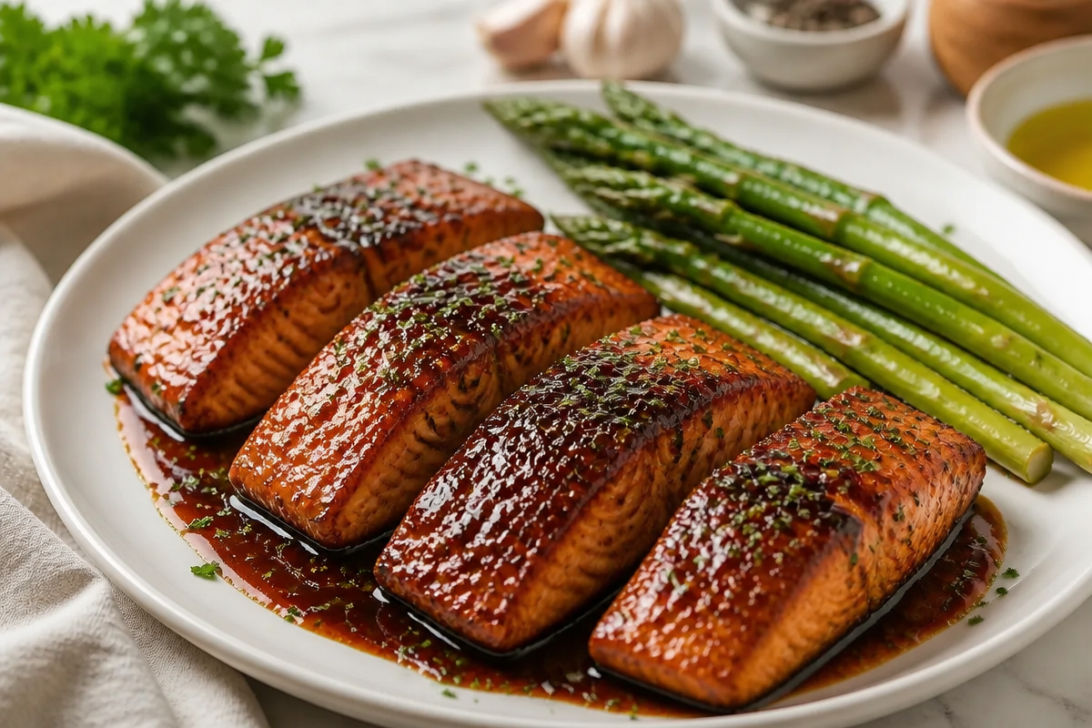 Creamy Balsamic Glazed Salmon