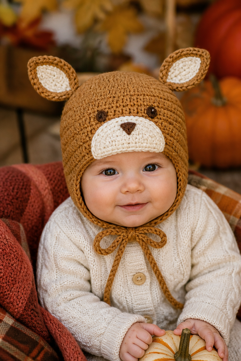 Crochet Baby Deer Ear Hood