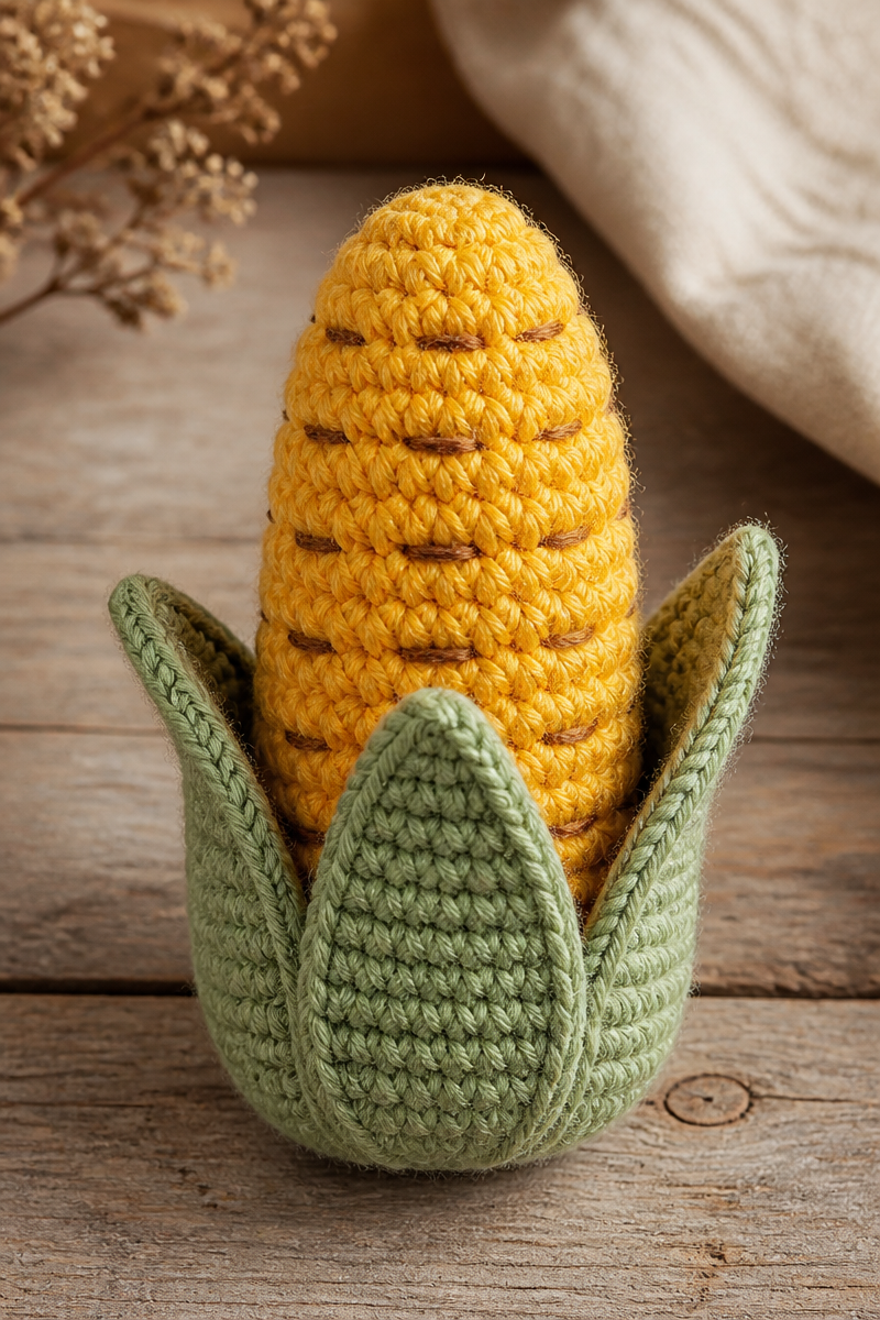Crochet Baby Corn Stalk Toy