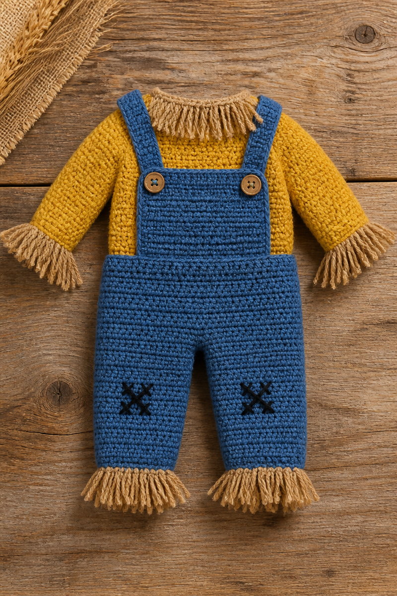 Crochet Baby Scarecrow Costume Set