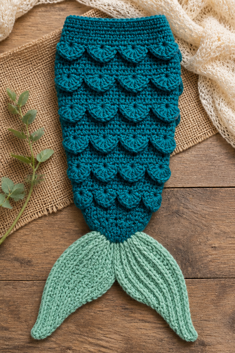 Crochet Baby Mermaid Tail Wrap