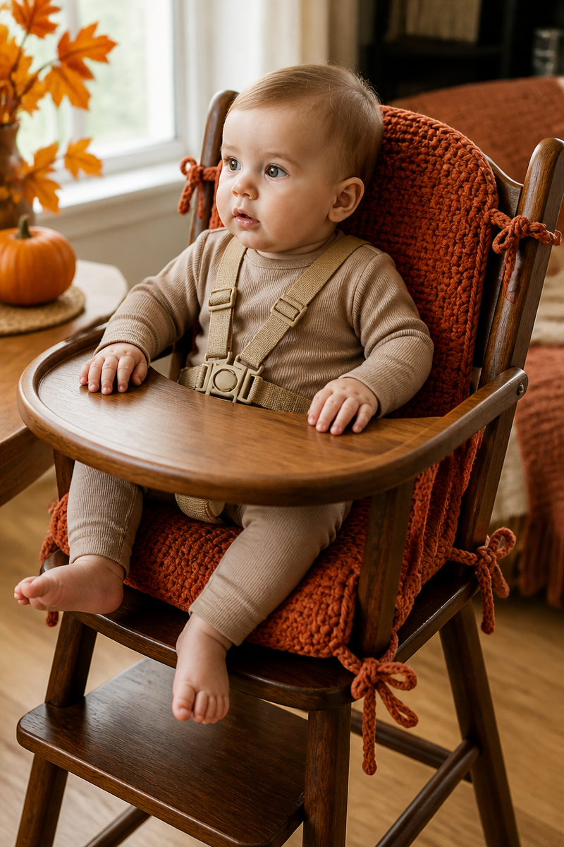 Crochet Baby Highchair Cushion Cover