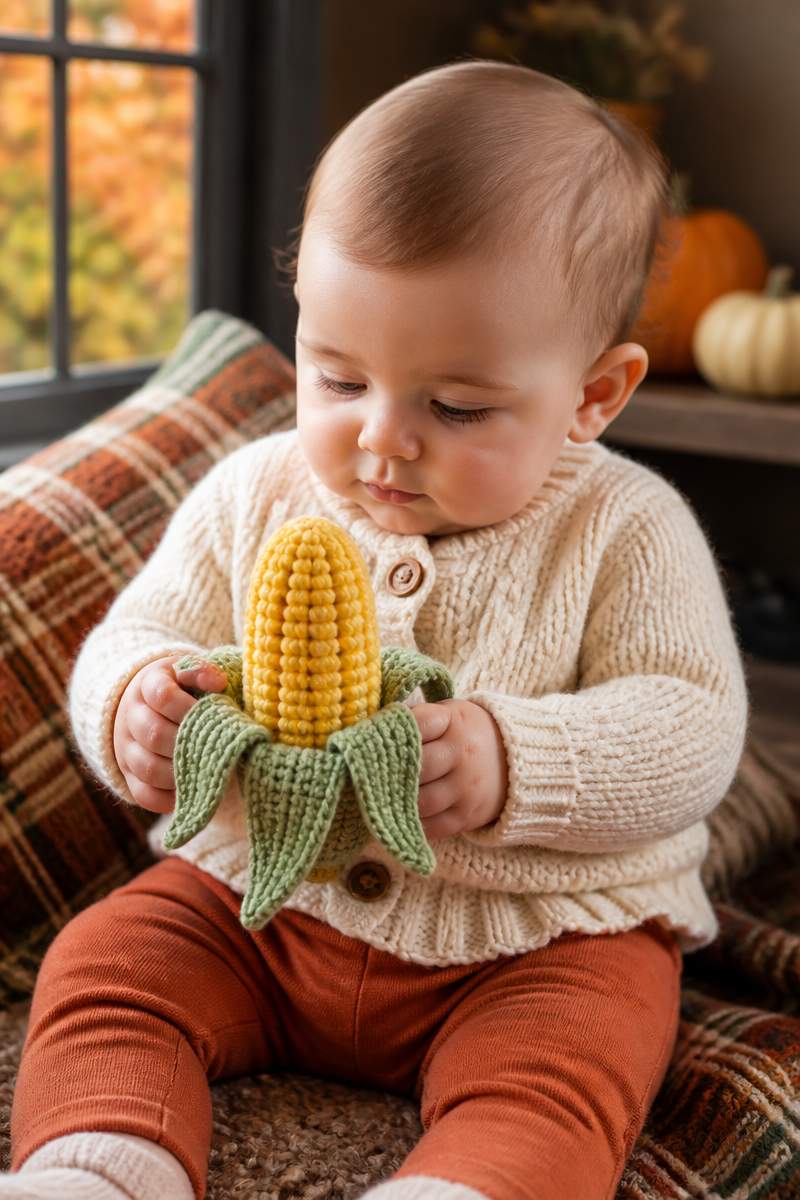 Crochet Baby Corn Stalk Toy