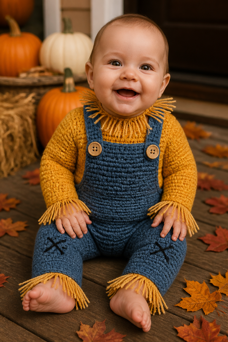 Crochet Baby Scarecrow Costume Set
