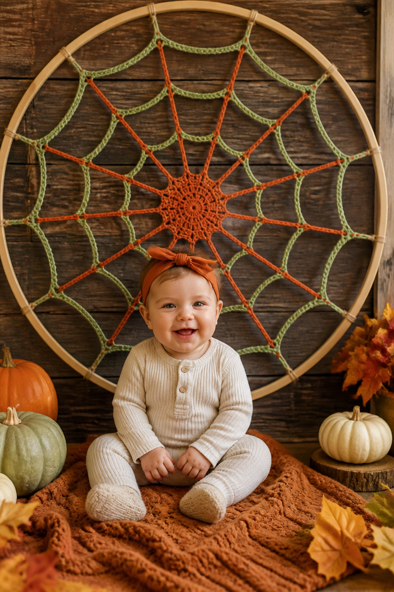 Crochet Baby Spiderweb Photo Backdrop
