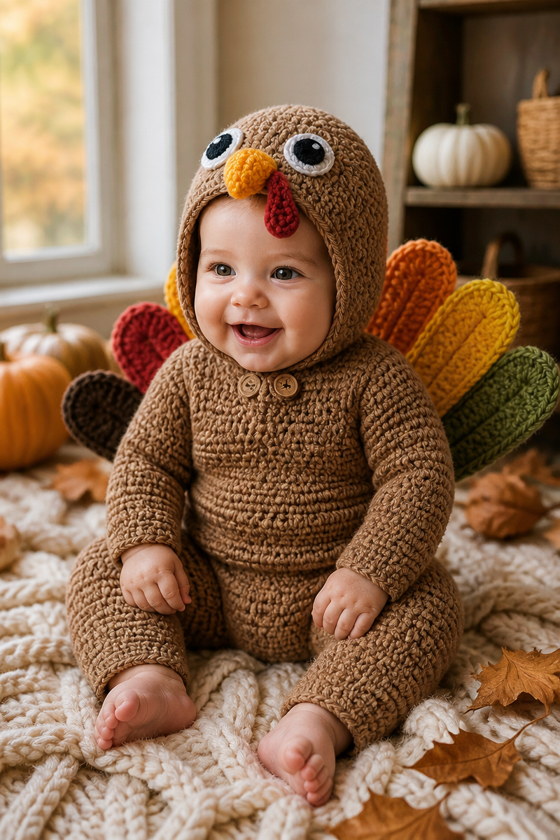 Crochet Baby Turkey Costume Suit