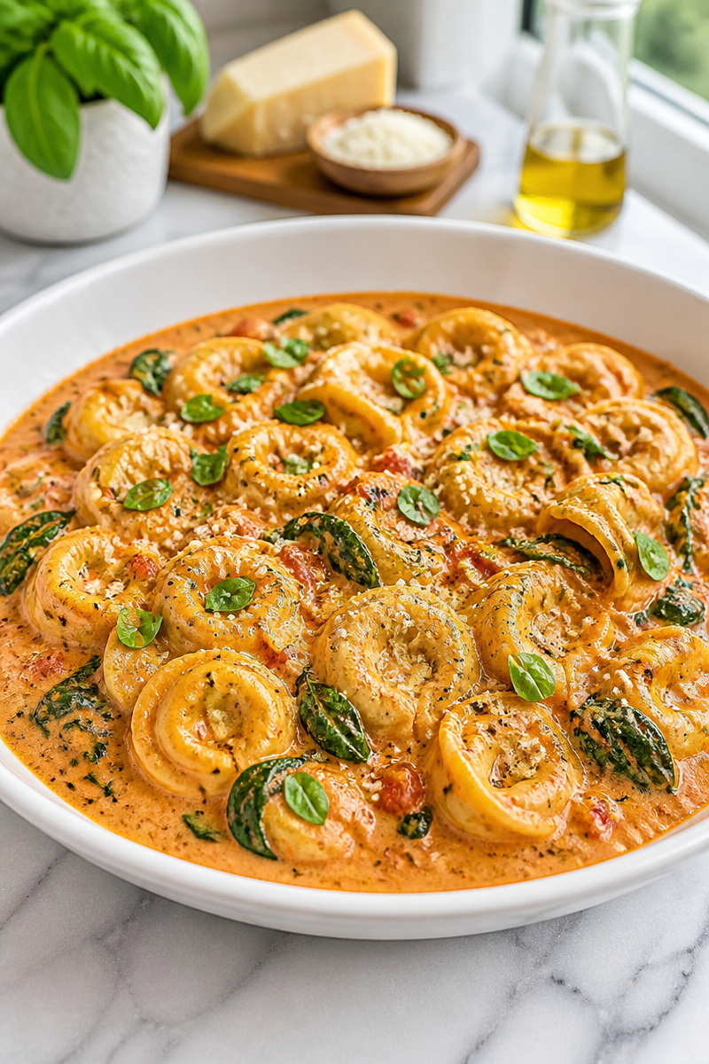 One Pot Creamy Tomato Tortellini