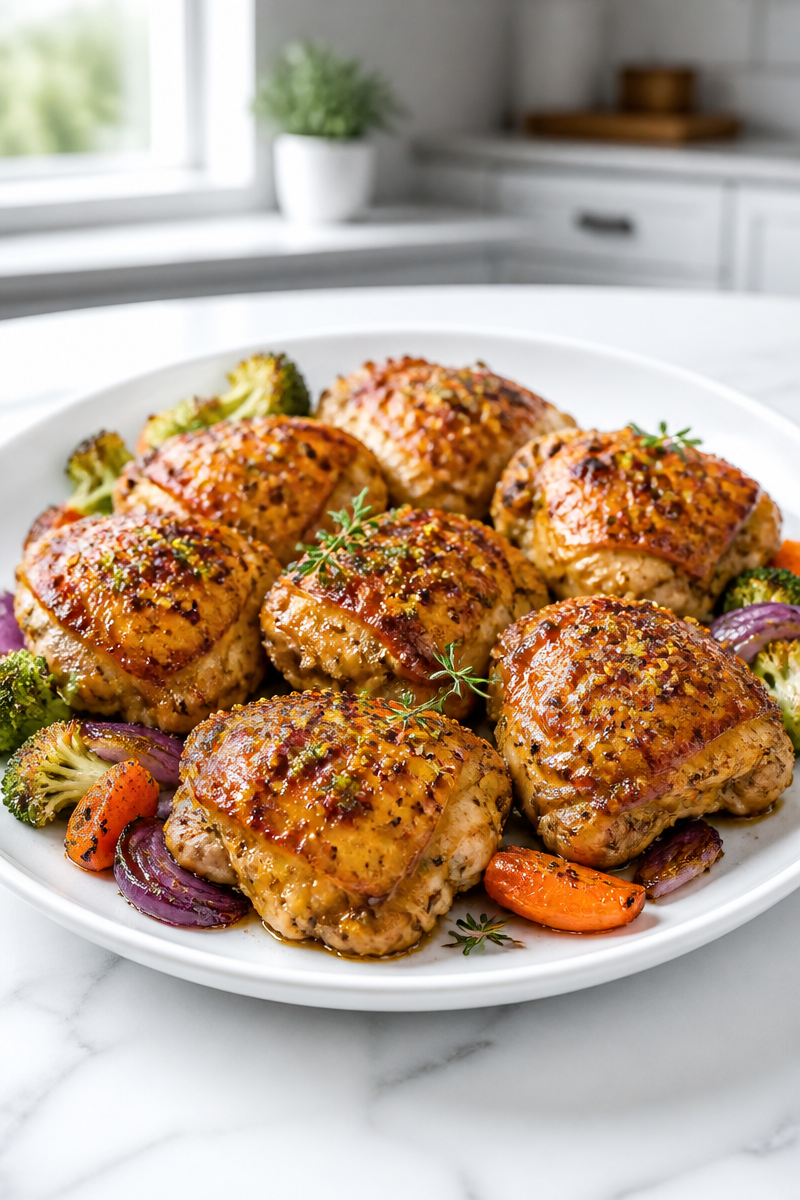 Crispy Baked Chicken Thigh Honey Mustard