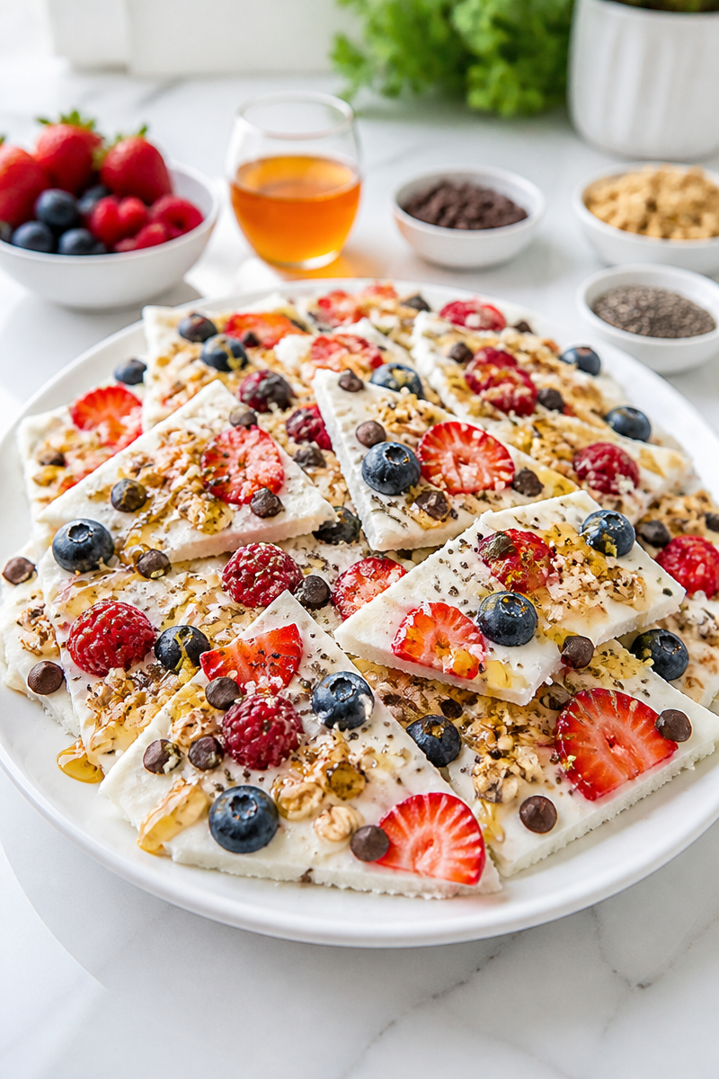 High Protein Greek Yogurt Bark