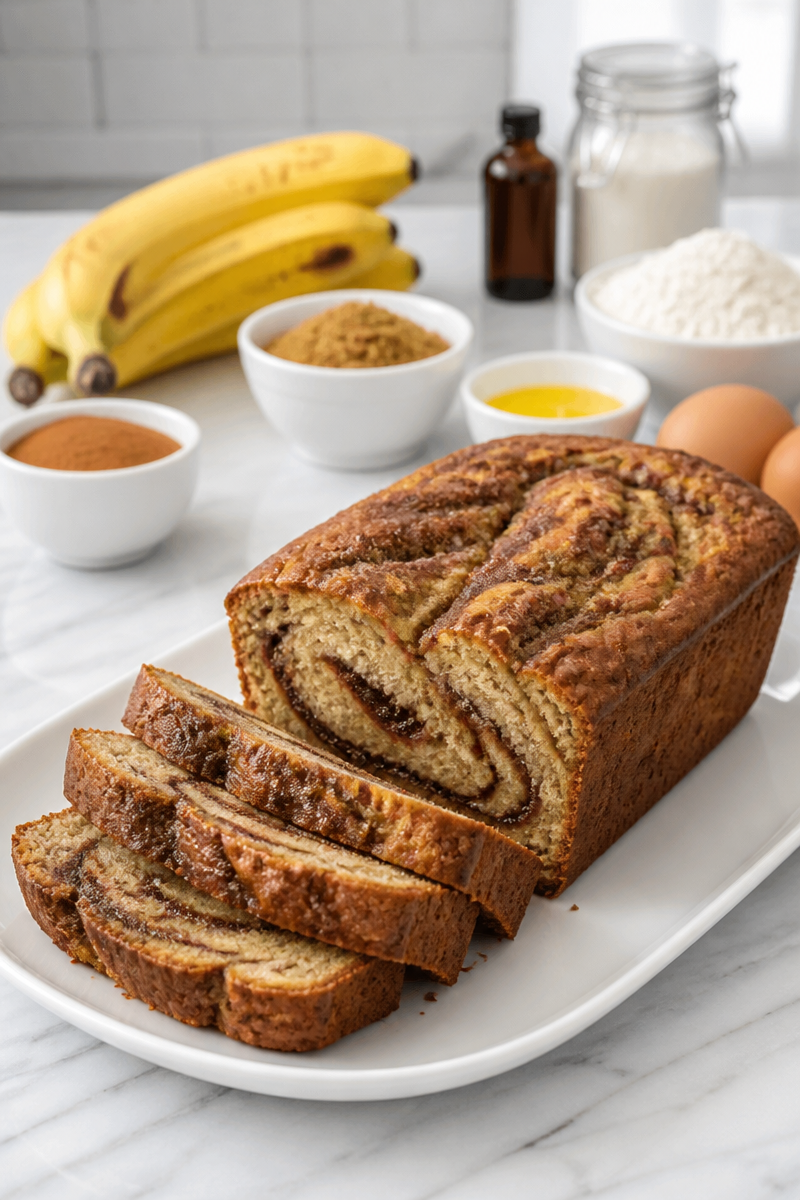 Cinnamon Swirl Banana Bread Loaf