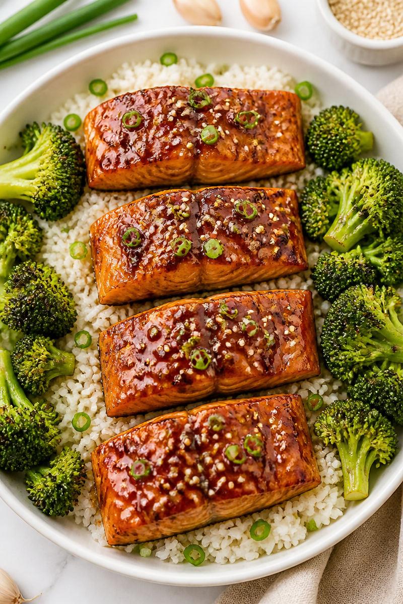 Baked Teriyaki Glazed Salmon Fillet