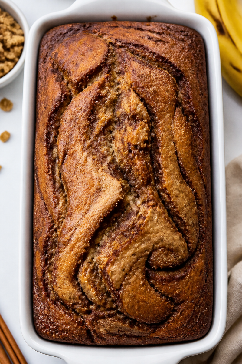 Cinnamon Swirl Banana Bread Loaf