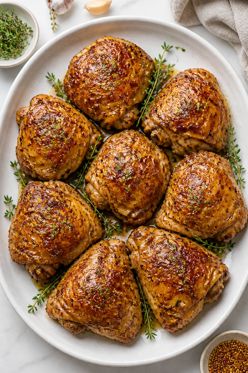 Crispy Baked Chicken Thigh Honey Mustard