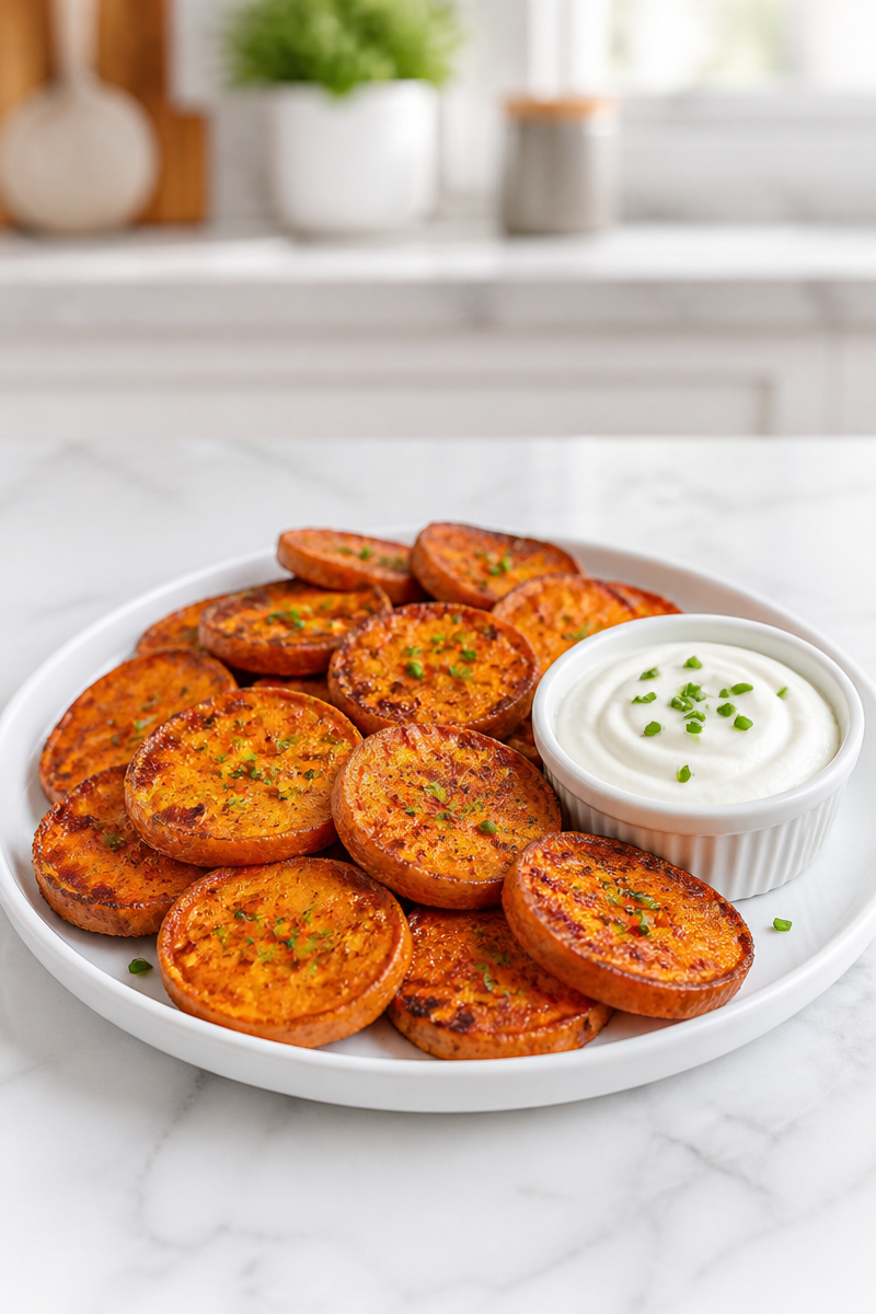 Crispy Air Fryer Sweet Potato Round