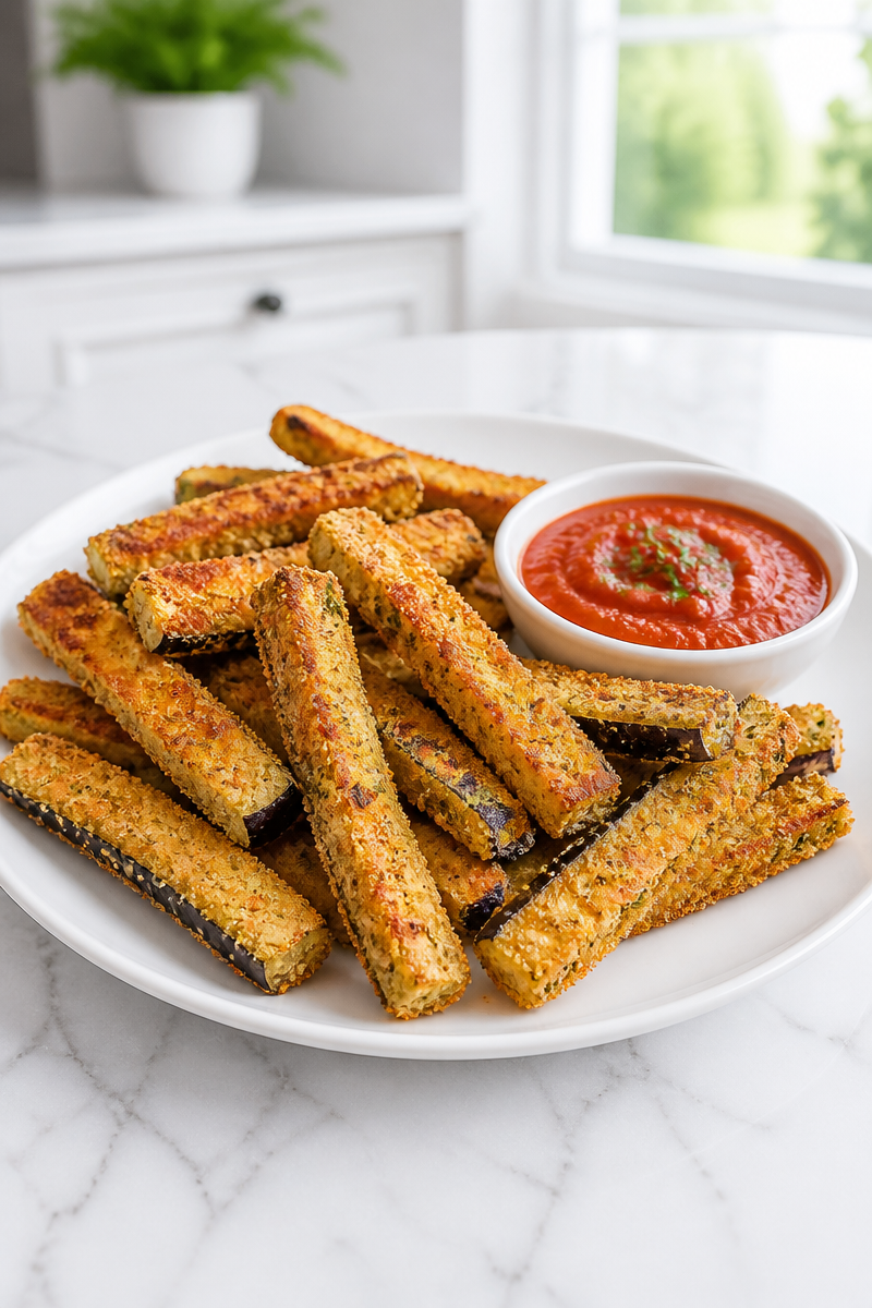 Crispy Panko Baked Eggplant Fry