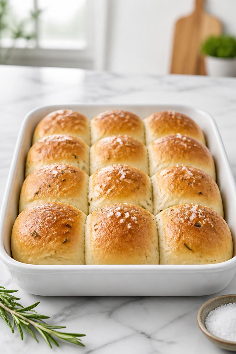 Baked Rosemary Sea Salt Dinner Roll
