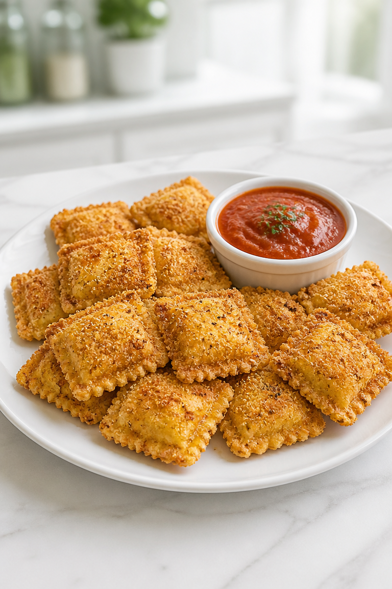 Crispy Panko Baked Ravioli Bite