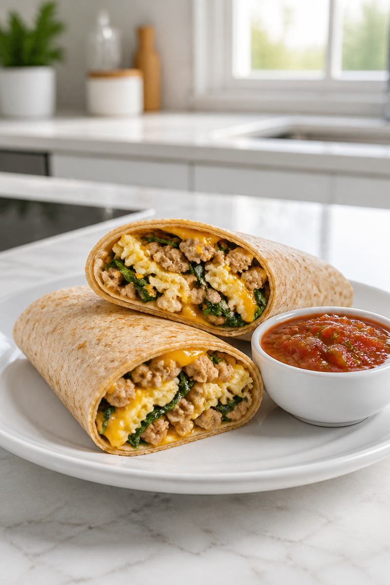 High Protein Egg White Turkey Wrap