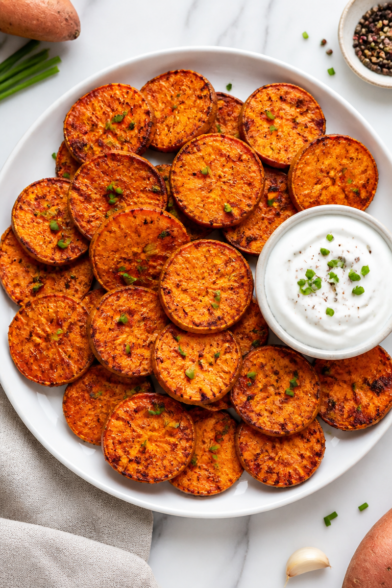 Crispy Air Fryer Sweet Potato Round