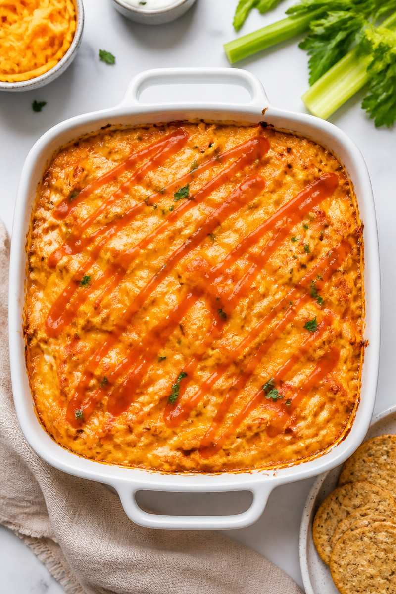 High Protein Buffalo Chicken Dip