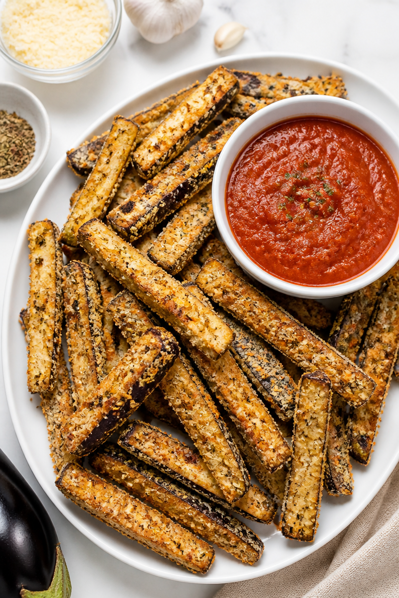 Crispy Panko Baked Eggplant Fry