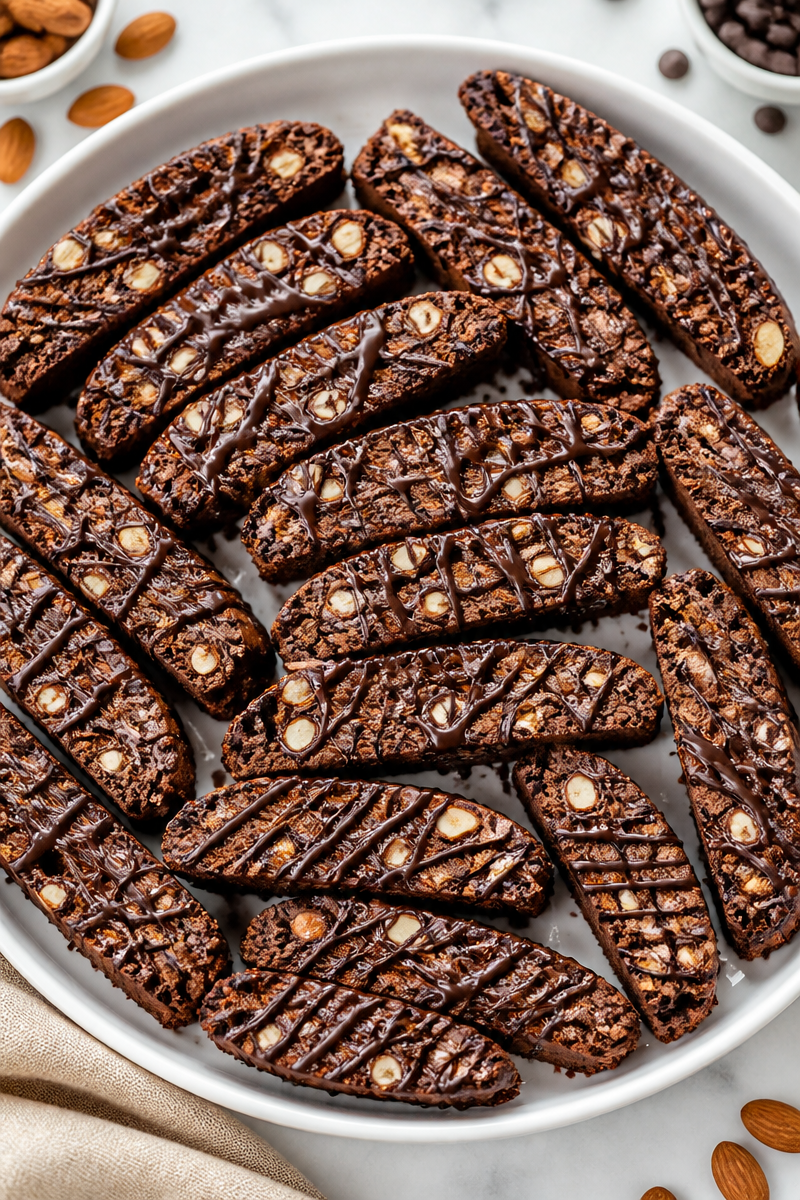 Baked Chocolate Almond Biscotti Twice