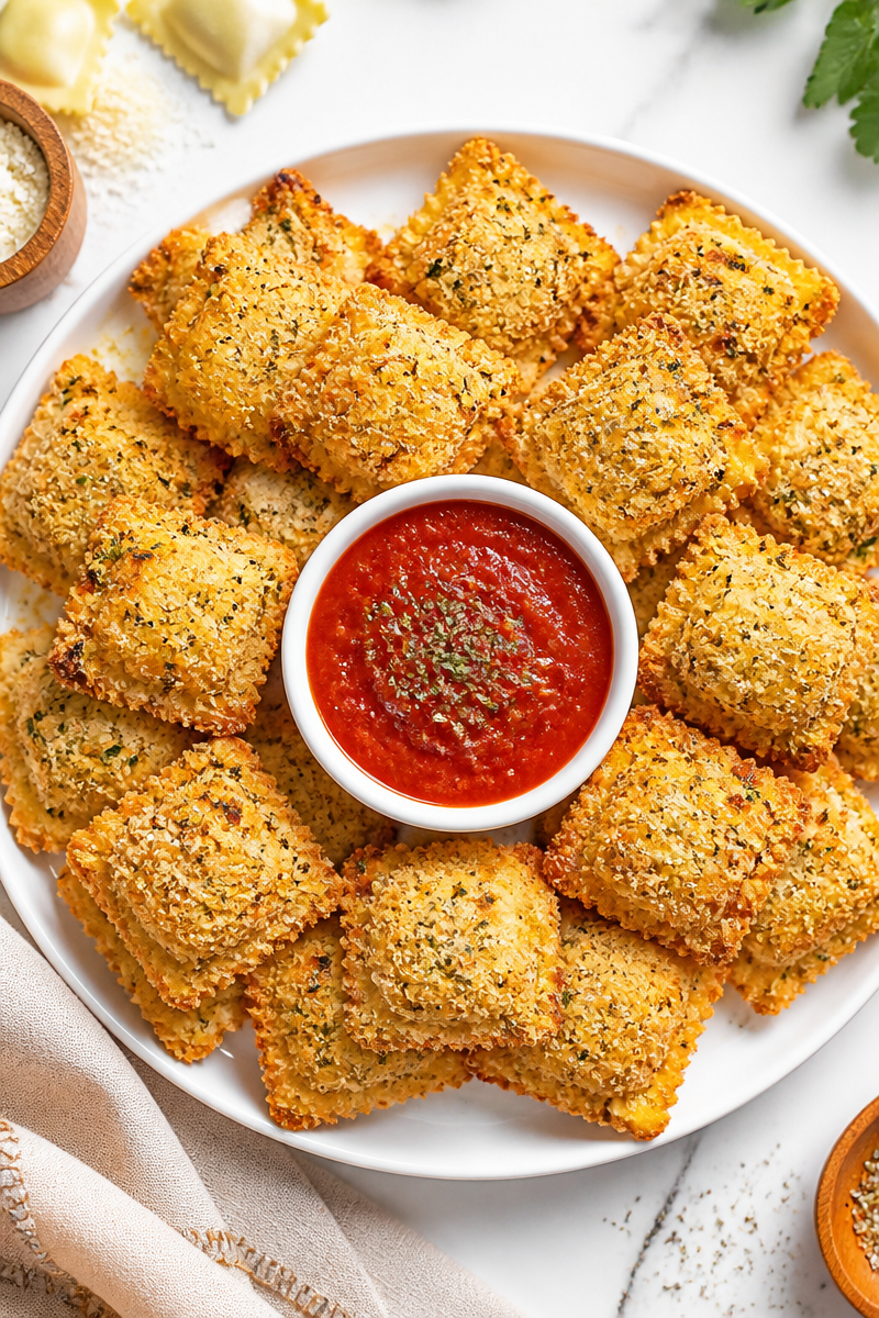 Crispy Panko Baked Ravioli Bite