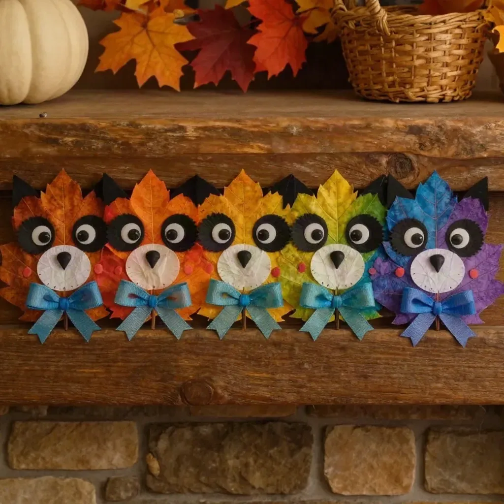 Rainbow Panda Fall Leaf Friends Craft for Kids