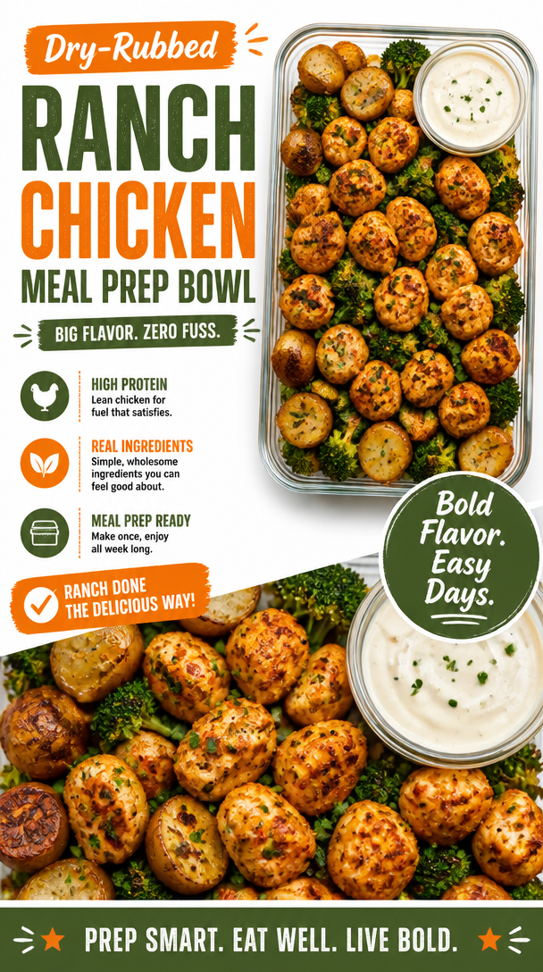 Dry-Rubbed Ranch Chicken Meal Prep Bowl