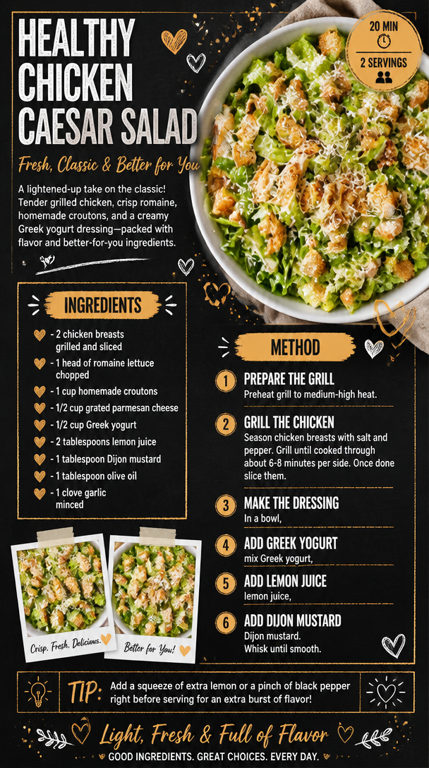Healthy Chicken Caesar Salad