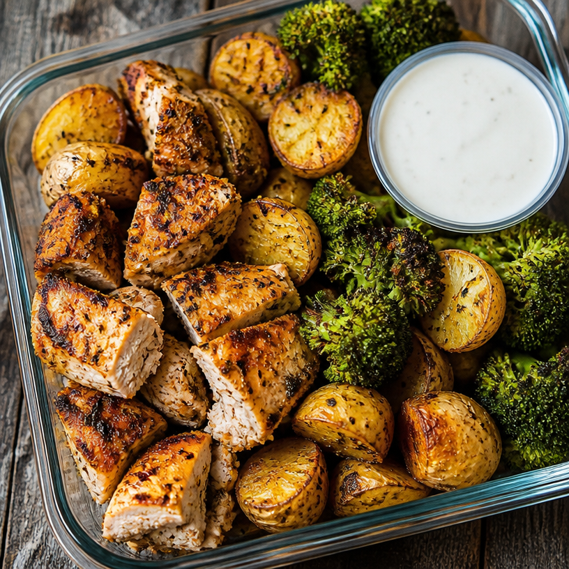 Dry-Rubbed Ranch Chicken Meal Prep Bowl