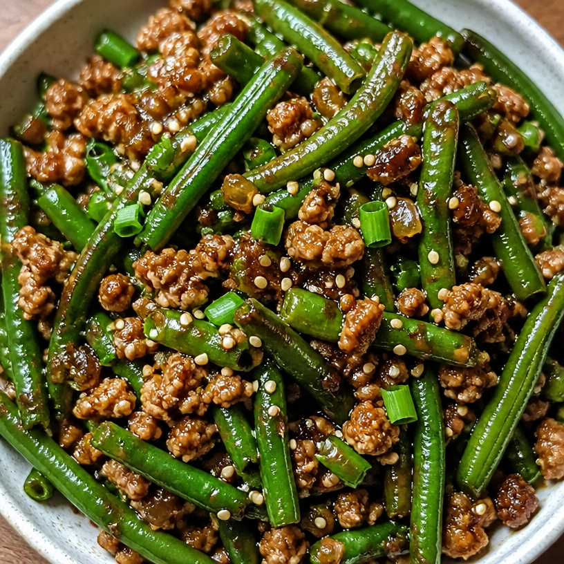 Ground Turkey and Green Beans Stir-Fry