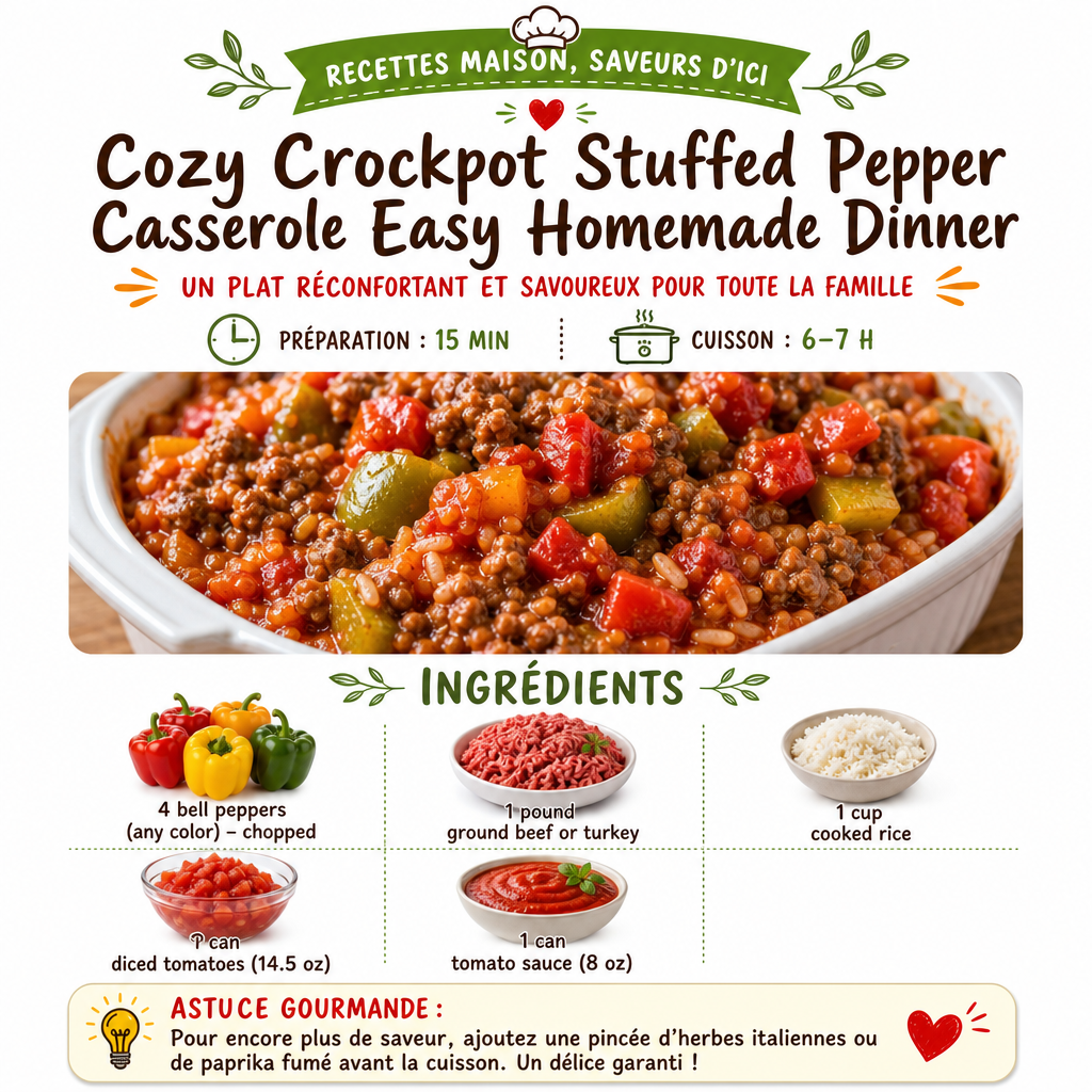 Cozy Crockpot Stuffed Pepper Casserole Best Homemade Dinner