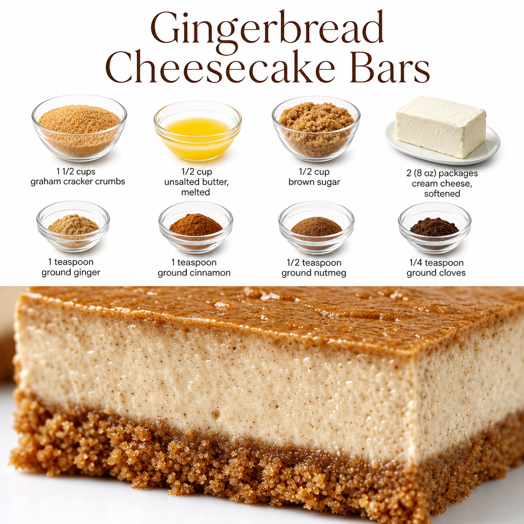 Gingerbread Cheesecake Bars