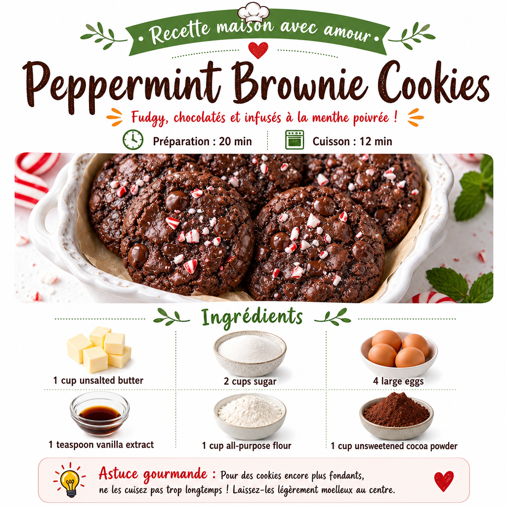 Peppermint Brownie Cookies