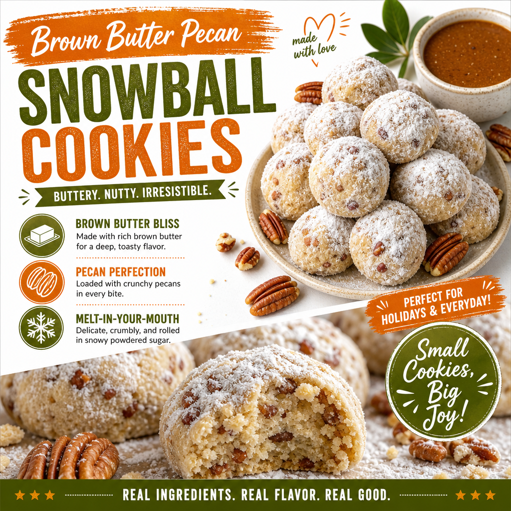 Brown Butter Pecan Snowball Cookies 2 Brown Butter Pecan Snowball Cookies