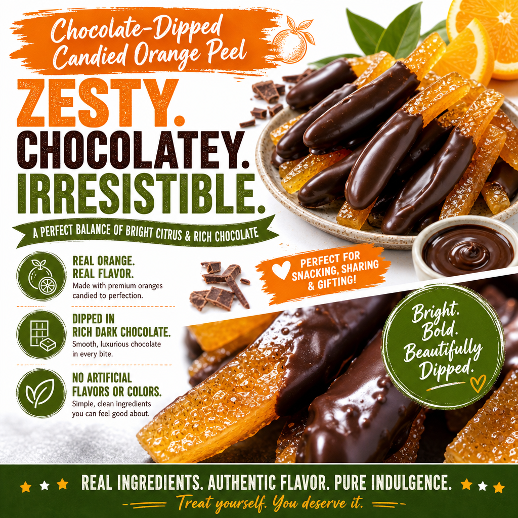Chocolate-Dipped Candied Orange Peel: Easy High-Fiber Treat