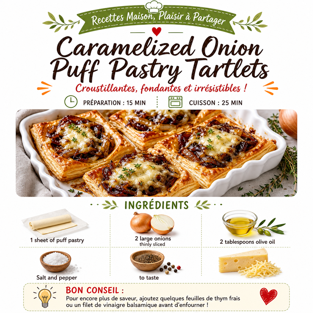Caramelized Onion Puff Pastry Tartlets - Easy Comfort Food