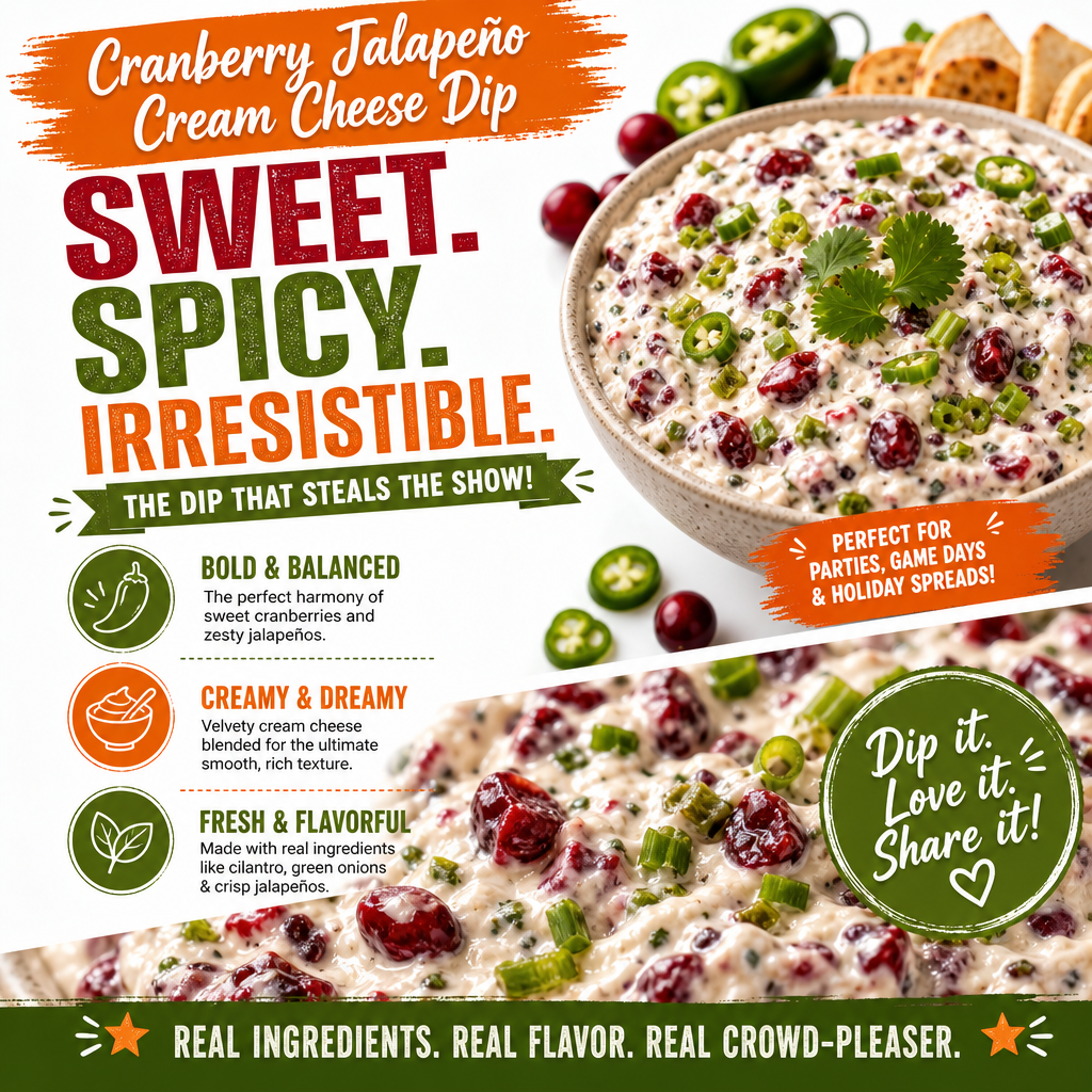 Cranberry Jalapeño Cream Cheese Dip - Easy, Festive 2 Cranberry Jalapeño Cream Cheese Dip - Easy, Festive