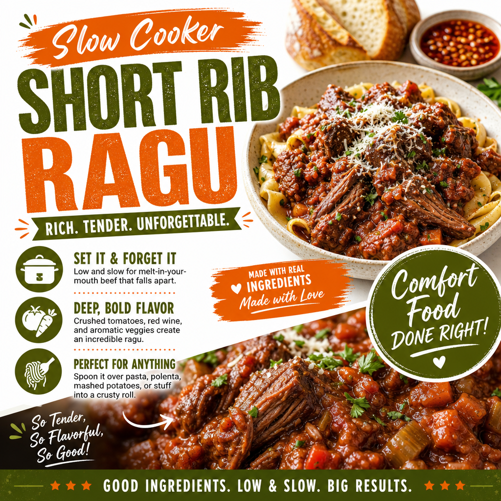 Slow Cooker Short Rib Ragu - Easy Comfort Food 2 Slow Cooker Short Rib Ragu - Easy Comfort Food