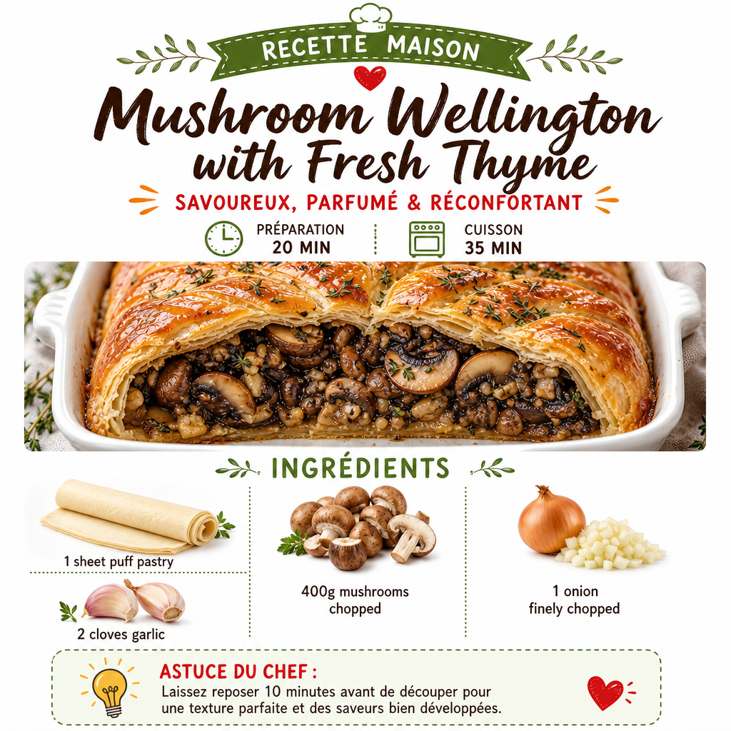 Mushroom Wellington with Fresh Thyme - Easy Comfort Food
