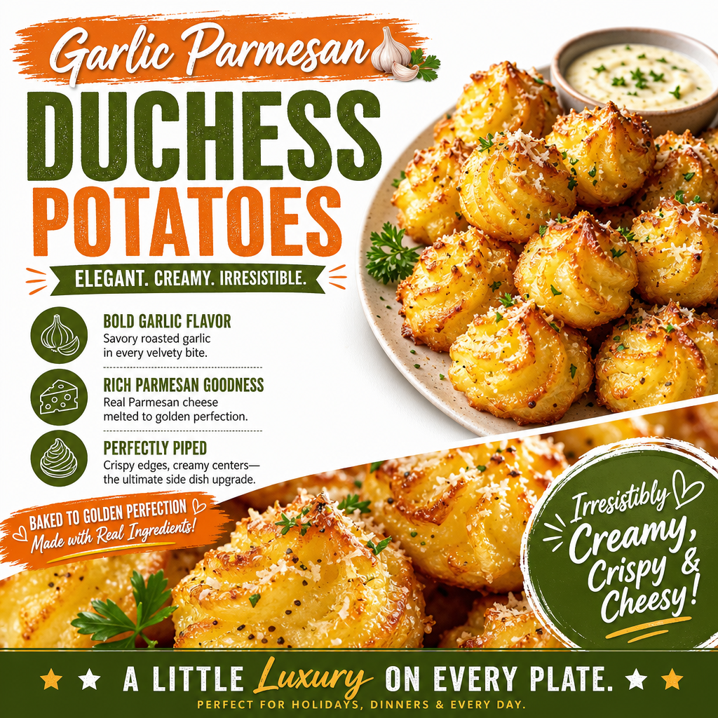 Garlic Parmesan Duchess Potatoes - Easy Comfort Food
