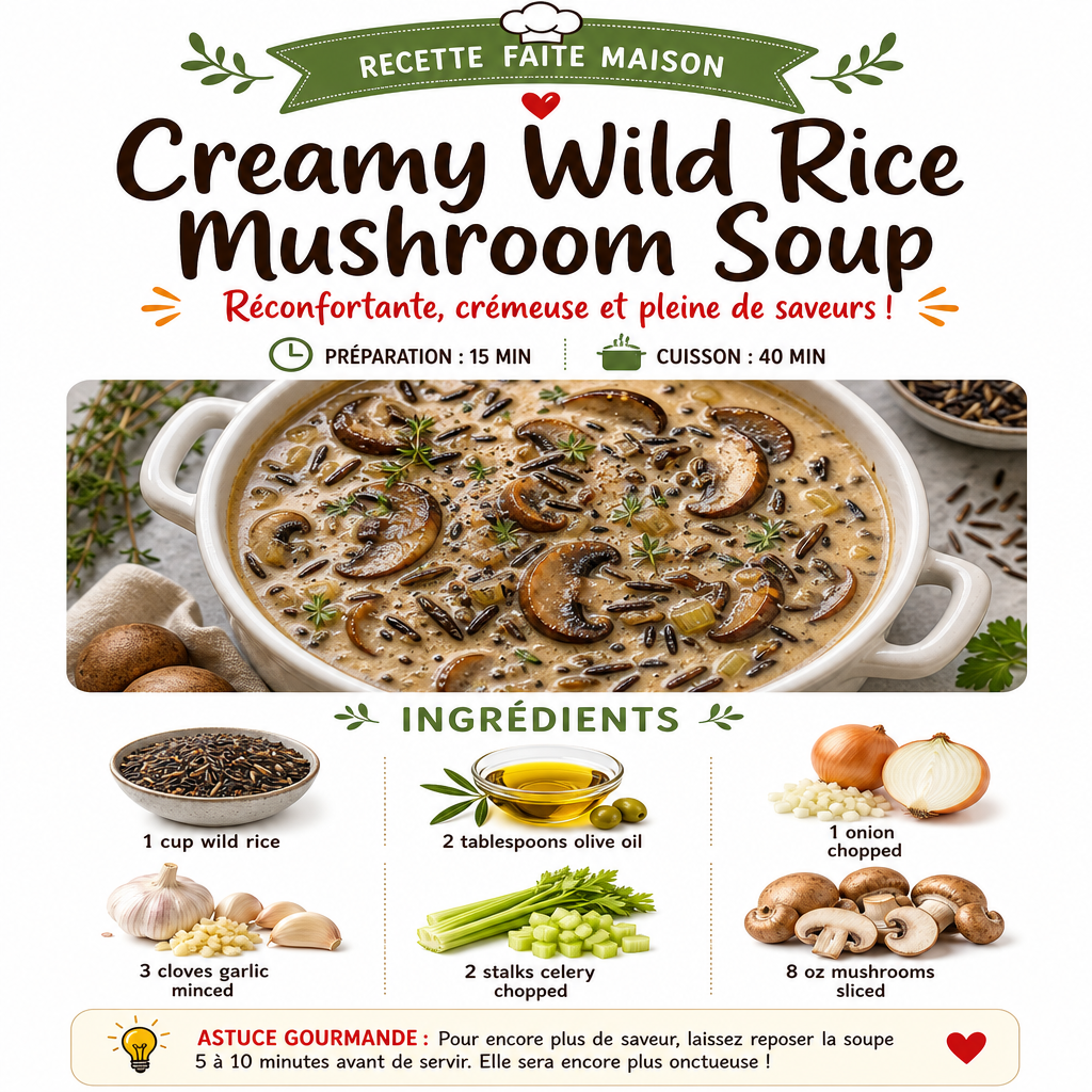 Creamy Wild Rice Mushroom Soup - High Fiber