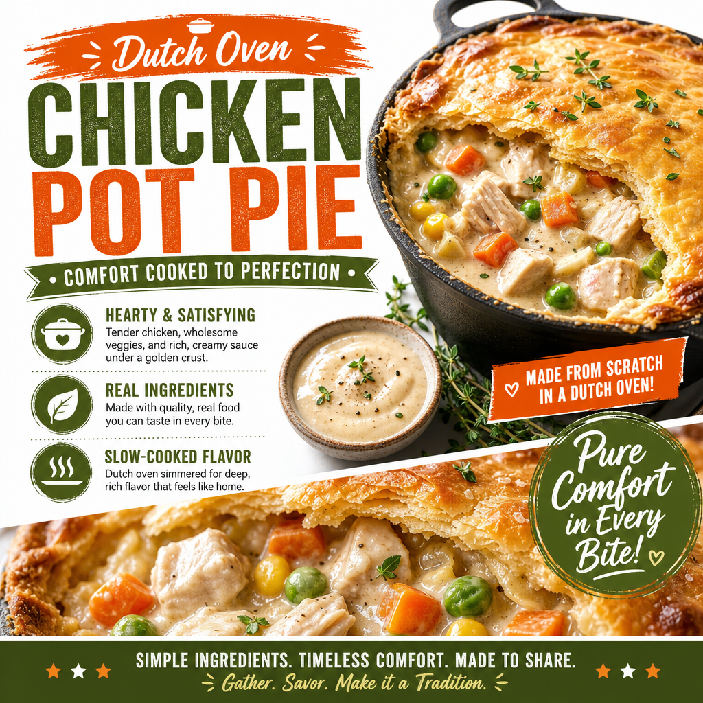 Dutch Oven Chicken Pot Pie - Easy Comfort Food 2 Dutch Oven Chicken Pot Pie - Easy Comfort Food