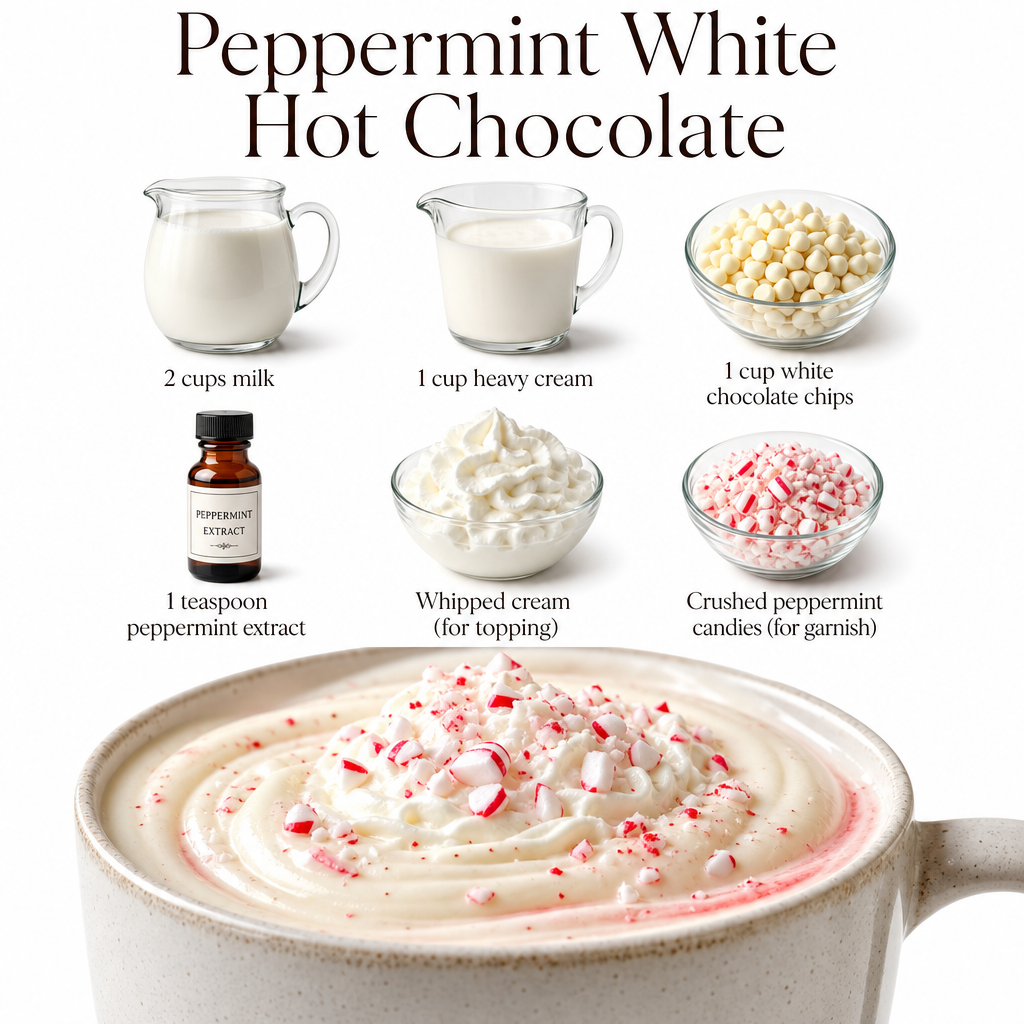Peppermint White Hot Chocolate - Easy Comfort Food