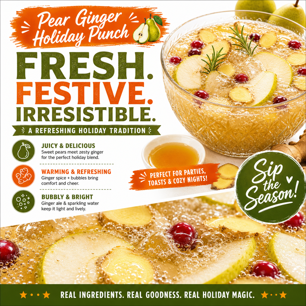 Pear Ginger Holiday Punch - Easy, Gut Healthy 2 Pear Ginger Holiday Punch - Easy, Gut Healthy
