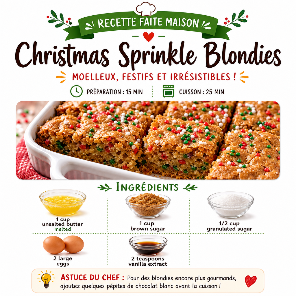 Christmas Sprinkle Blondies - High-Fiber Dessert 2 Christmas Sprinkle Blondies - High-Fiber Dessert
