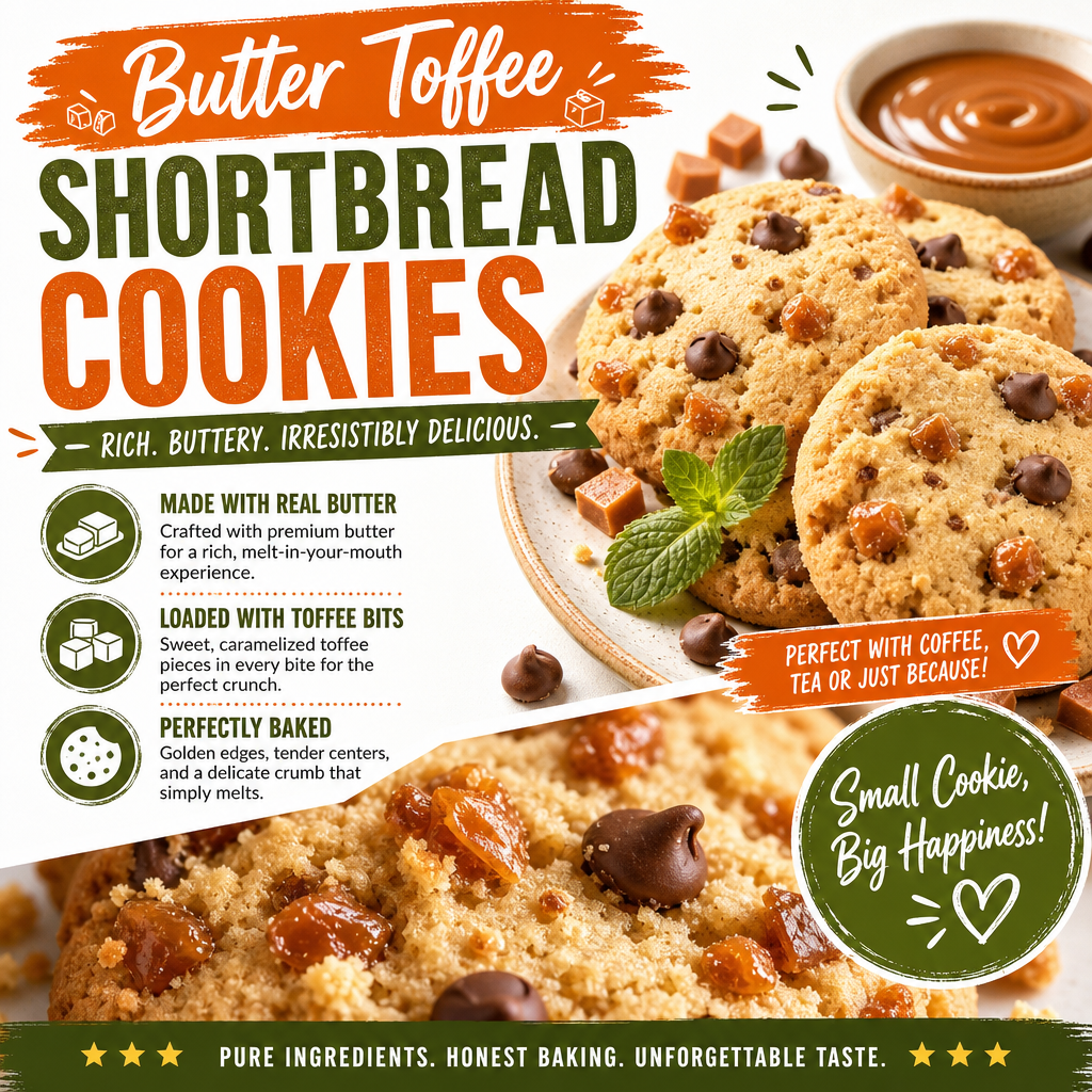 Butter Toffee Shortbread Cookies Easy Recipe