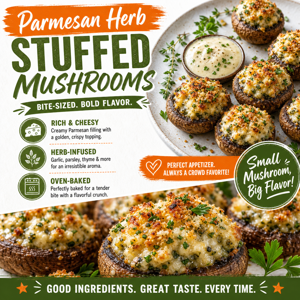 Parmesan Herb Stuffed Mushrooms