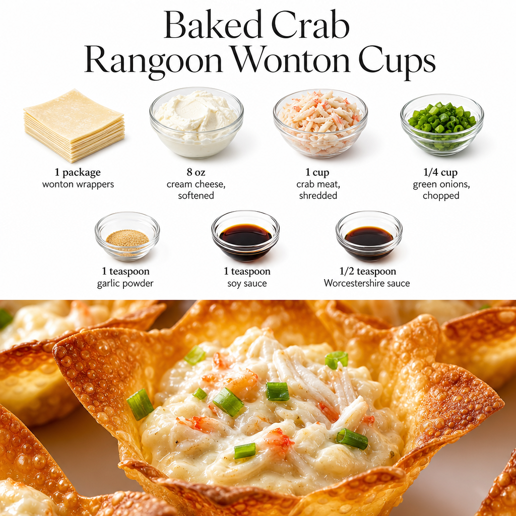Baked Crab Rangoon Wonton Cups - Easy Comfort Food